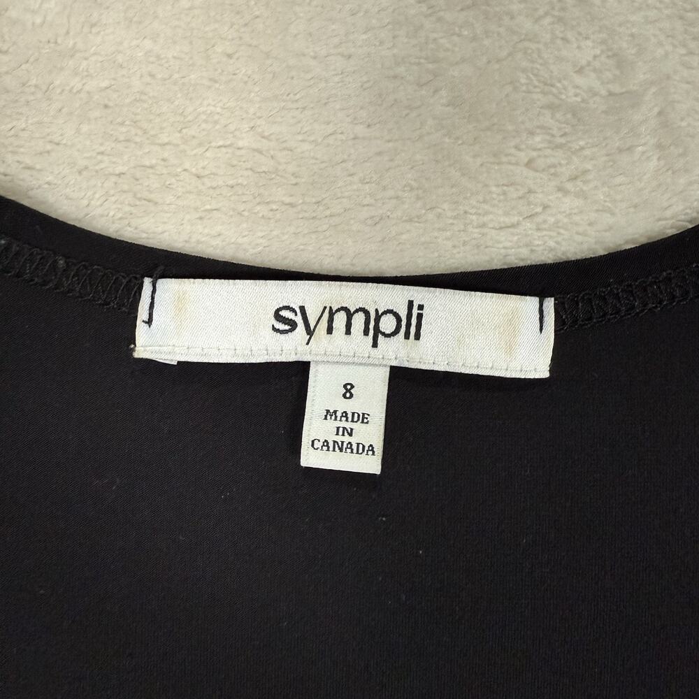Sympli Women's Size 8 Black Square Neck 3/4 Sleeve Tunic Top Canada Minimalist - Picture 5 of 9